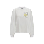 White Cotton Long Sleeve T-Shirt
