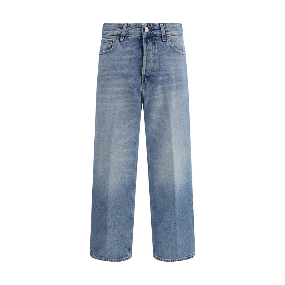 Blue Cotton Boyfriend Jeans