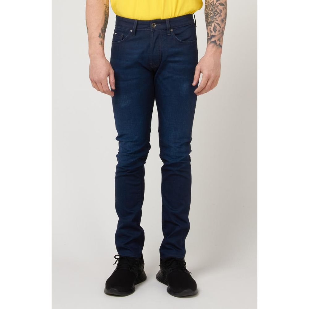 Blue Cotton Slim Fit Jeans