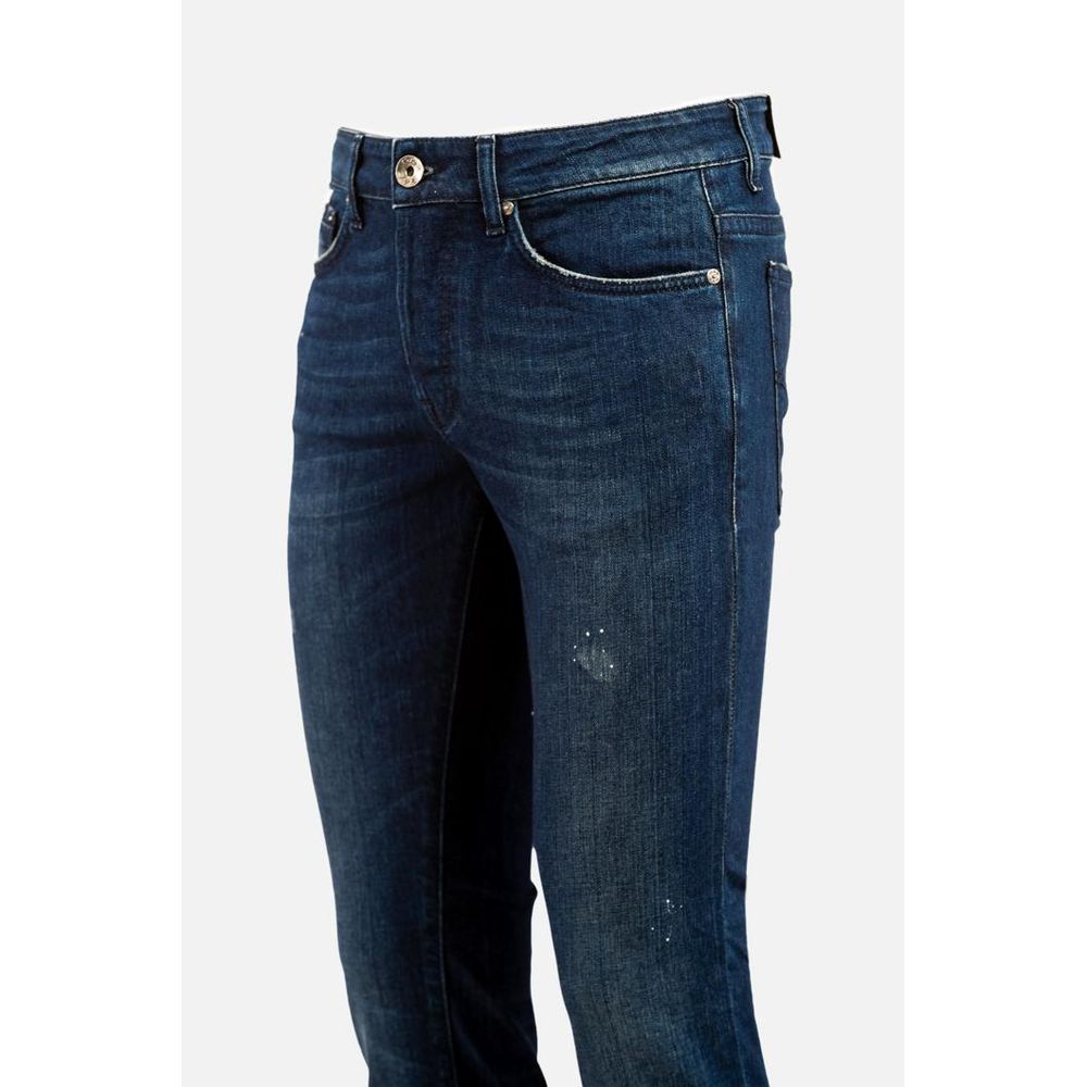 Blue Cotton Skinny Jeans