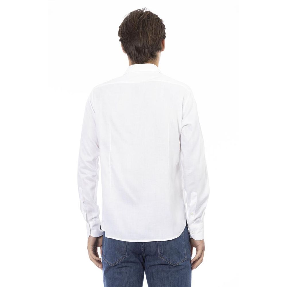 White Cotton Long Sleeve T-Shirt
