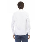 White Cotton Long Sleeve T-Shirt