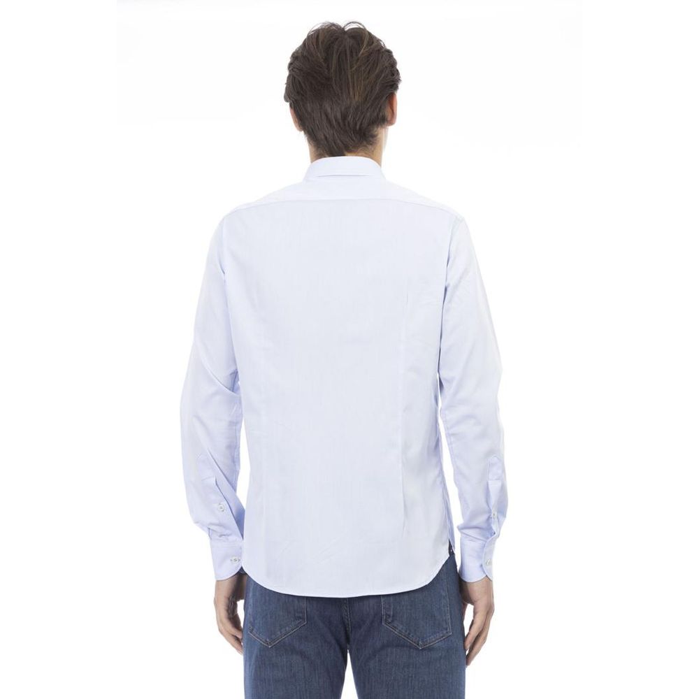Blue Cotton Long Sleeve T-Shirt