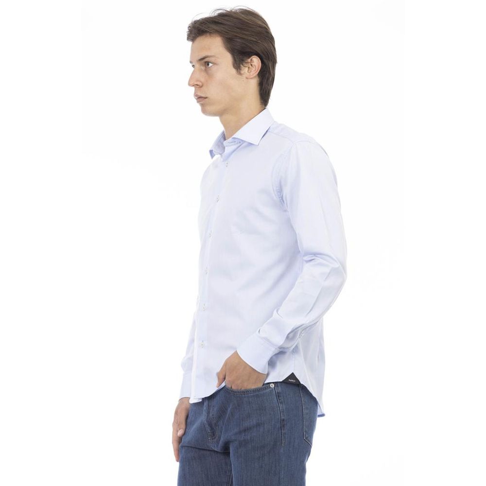 Blue Cotton Long Sleeve T-Shirt