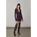 Purple Acetate Casual Dress