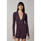 Purple Acetate Casual Dress