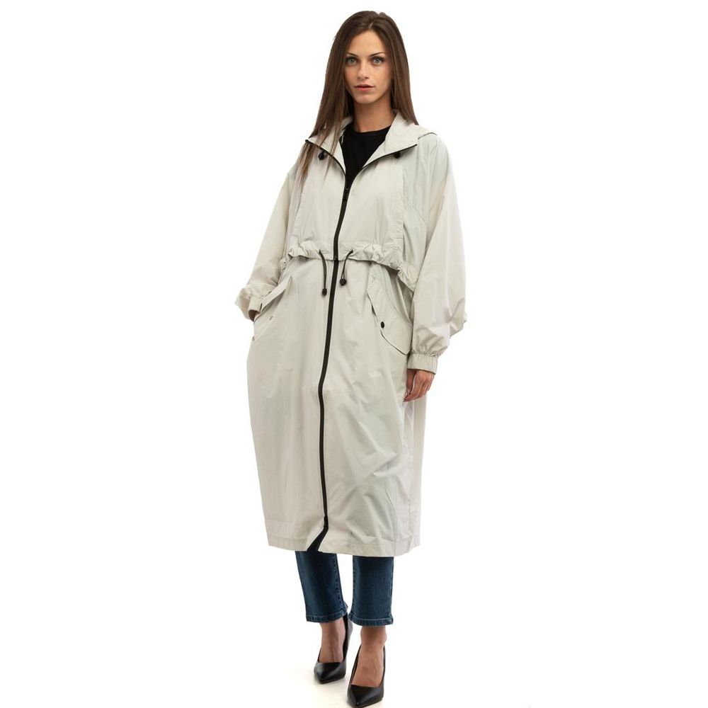 Gray Polyamide Full-Length Jacket