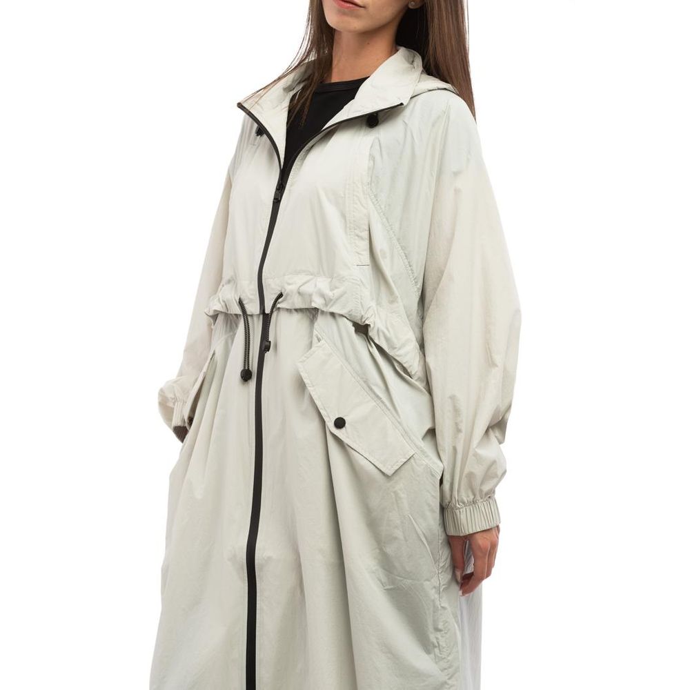 Gray Polyamide Full-Length Jacket