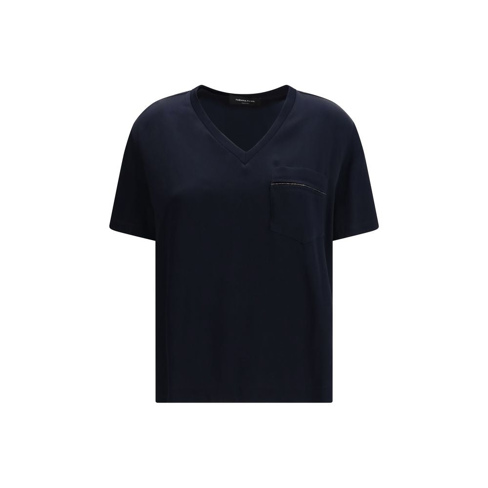 Blue Viscose T-Shirt