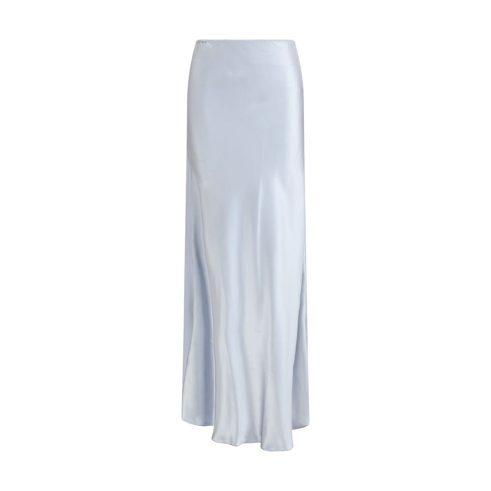 Blue Viscose Long Skirt