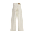 White Cotton Straight-Leg Jeans