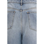 Blue Cotton Straight-Leg Jeans