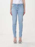 Blue Cotton Straight-Leg Jeans