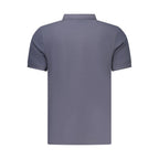 Blue Cotton Men Polo