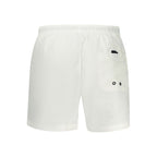 White Polyester Men's Swim Boxer