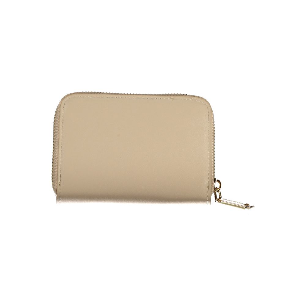 Beige Polyurethane Women Wallet