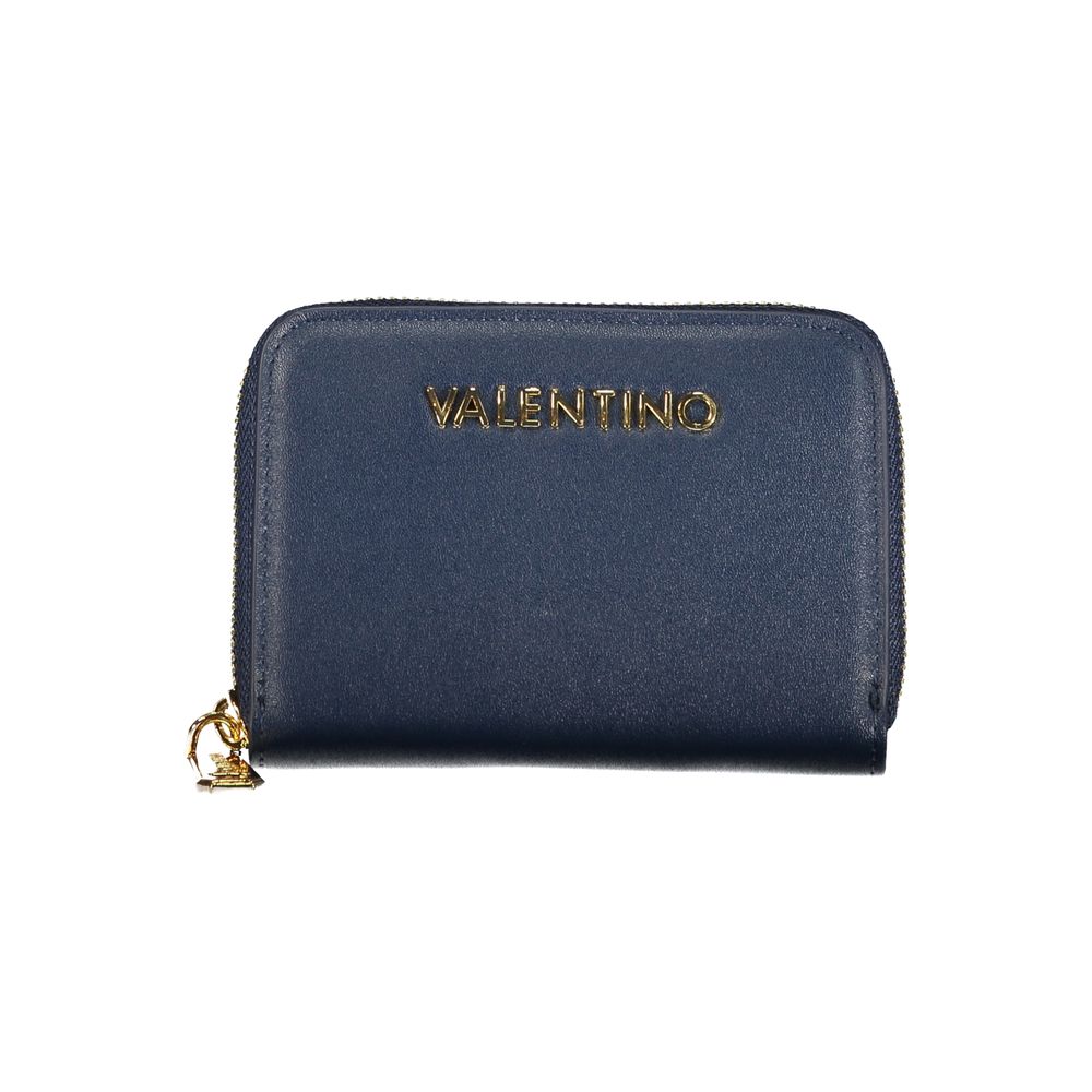 Blue Polyurethane Women Wallet