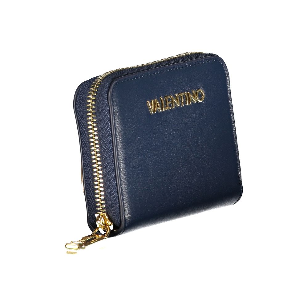 Blue Polyurethane Women Wallet