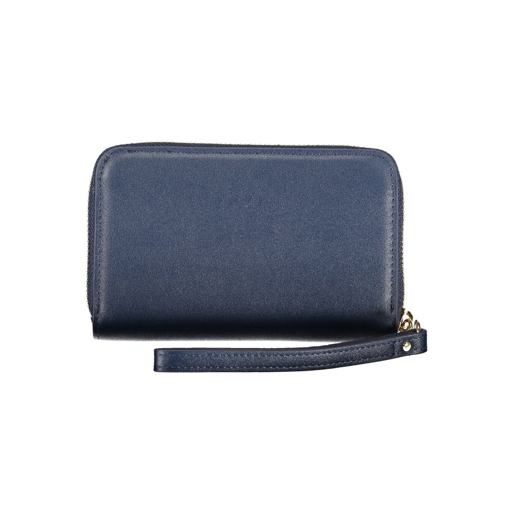 Blu Polyurethane Women Wallet