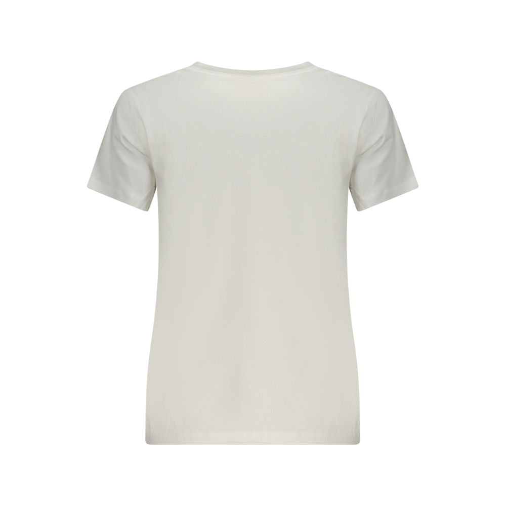 White Cotton Women T-Shirt