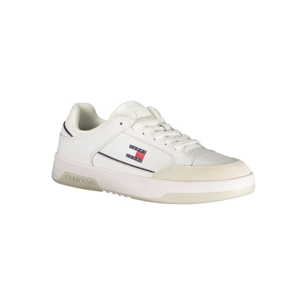 White Polyurethane Men Sneaker