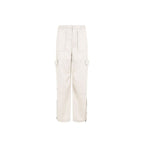 Beige Polyester Cargo Pants