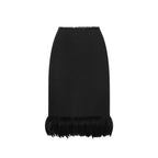 Black Silk Midi Skirt
