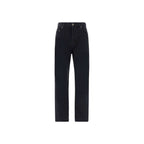 Black Cotton Straight-Leg Jeans