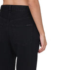 Black Cotton Straight-Leg Jeans