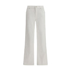 White Cotton Straight-Leg Jeans
