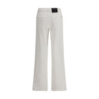 White Cotton Straight-Leg Jeans