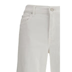 White Cotton Straight-Leg Jeans