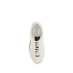 White Calf Leather Bos Taurus Low Top Sneakers