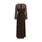Brown Polyester Casual Dress