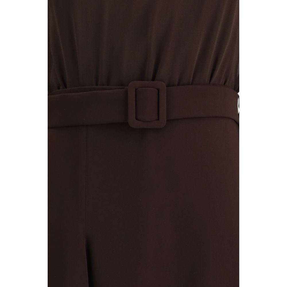 Brown Polyester Casual Dress
