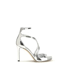 Silver Calf Leather Bos Taurus Stiletto Heel Sandals