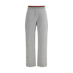 Gray Cotton Casual Pants