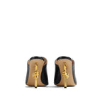 Black Lamb Leather Mules