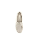 Beige Calf Leather Bos Taurus Slip-On Loafers
