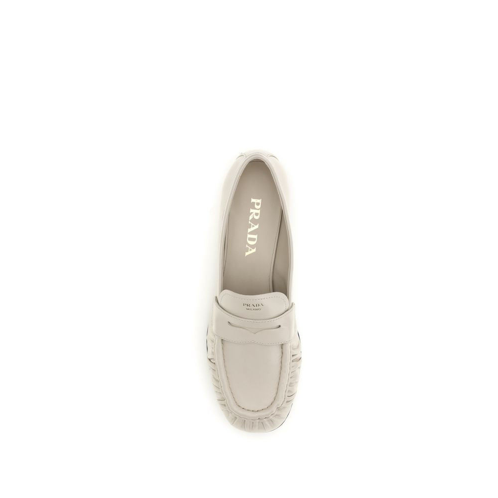 Beige Calf Leather Bos Taurus Slip-On Loafers