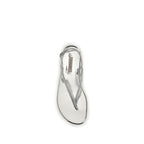 Silver Calf Leather Bos Taurus Flat Sandals