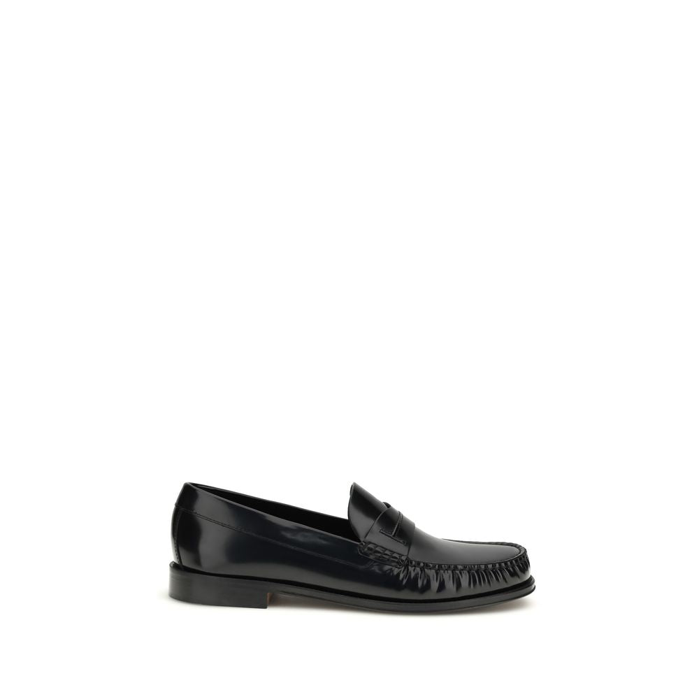 Black Calf Leather Bos Taurus Slip-On Loafers