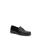 Black Calf Leather Bos Taurus Slip-On Loafers