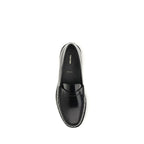 Black Calf Leather Bos Taurus Slip-On Loafers