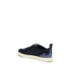 Blue Calf Leather Bos Taurus Low Top Sneakers