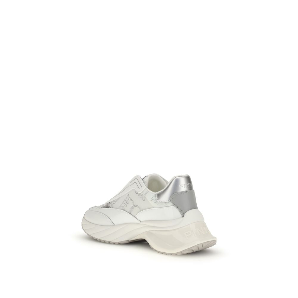 White Calf Leather Bos Taurus Chunky Sneakers