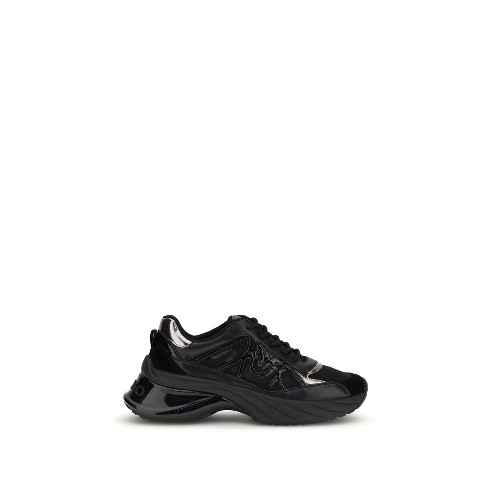 Black Calf Leather Bos Taurus Chunky Sneakers