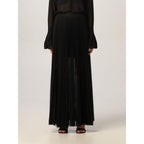 Black Polyester Long Skirt