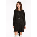 Black Viscose Casual Dress