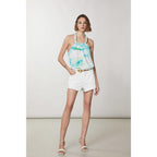 Turquoise Polyester Tank Tops